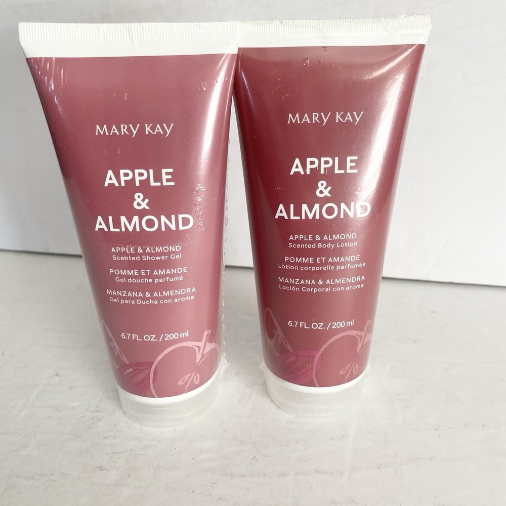 Mary Kay Apple & Almond Scented Body Lotion & Shower Gel 6.7oz 200 ml New Sealed